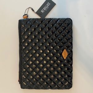 MZ Wallace Metro Pouch, black lacquer NWT